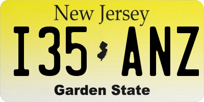 NJ license plate I35ANZ