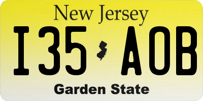 NJ license plate I35AOB