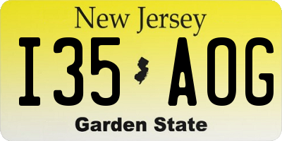 NJ license plate I35AOG