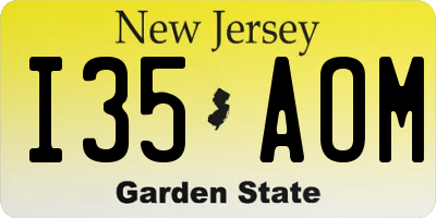 NJ license plate I35AOM