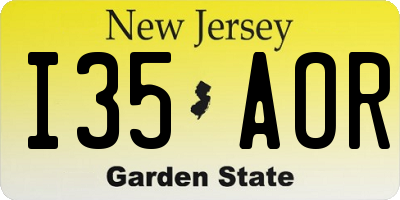 NJ license plate I35AOR
