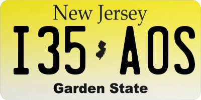 NJ license plate I35AOS