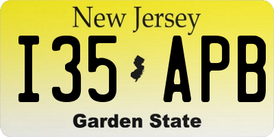 NJ license plate I35APB