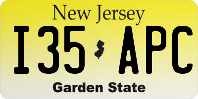 NJ license plate I35APC