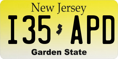 NJ license plate I35APD