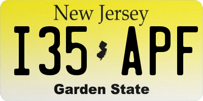 NJ license plate I35APF