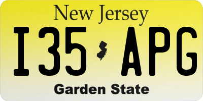 NJ license plate I35APG