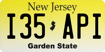 NJ license plate I35API