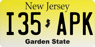 NJ license plate I35APK