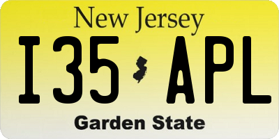 NJ license plate I35APL