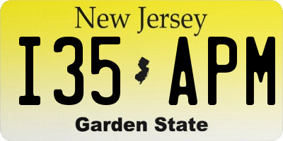 NJ license plate I35APM