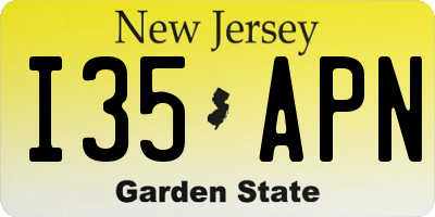 NJ license plate I35APN