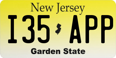 NJ license plate I35APP