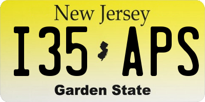 NJ license plate I35APS