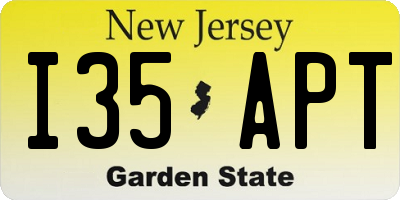 NJ license plate I35APT