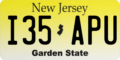NJ license plate I35APU