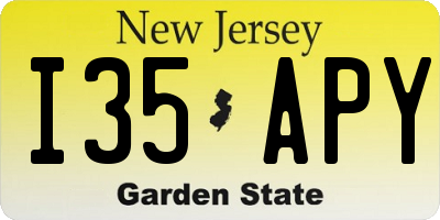 NJ license plate I35APY