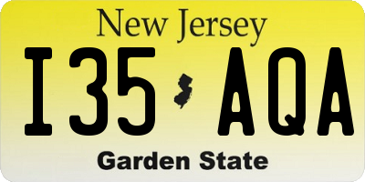 NJ license plate I35AQA
