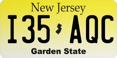 NJ license plate I35AQC