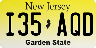 NJ license plate I35AQD