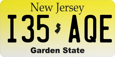 NJ license plate I35AQE