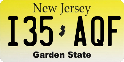NJ license plate I35AQF
