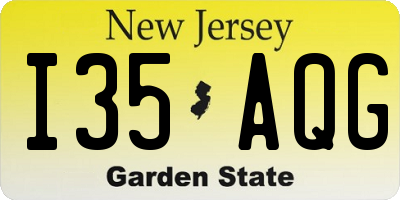 NJ license plate I35AQG