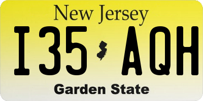 NJ license plate I35AQH