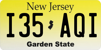 NJ license plate I35AQI