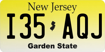 NJ license plate I35AQJ