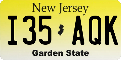 NJ license plate I35AQK
