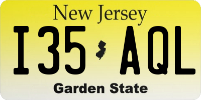 NJ license plate I35AQL