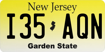 NJ license plate I35AQN