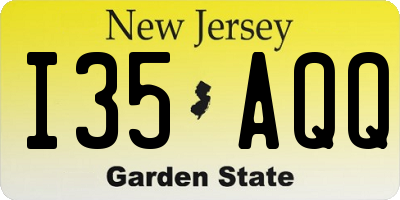 NJ license plate I35AQQ