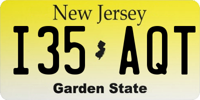 NJ license plate I35AQT
