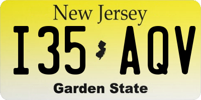 NJ license plate I35AQV