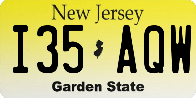 NJ license plate I35AQW