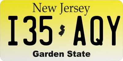NJ license plate I35AQY
