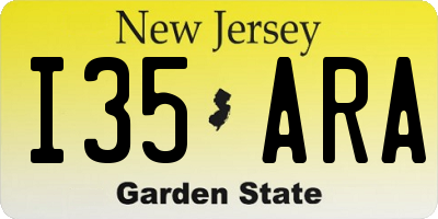 NJ license plate I35ARA