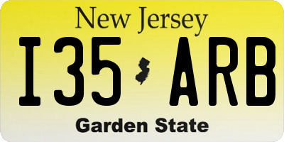 NJ license plate I35ARB