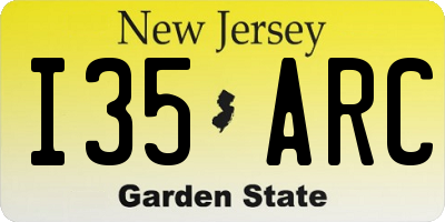 NJ license plate I35ARC