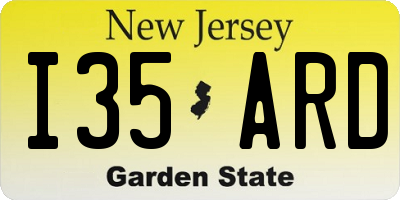 NJ license plate I35ARD