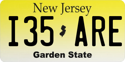 NJ license plate I35ARE
