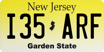 NJ license plate I35ARF