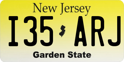 NJ license plate I35ARJ