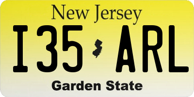 NJ license plate I35ARL