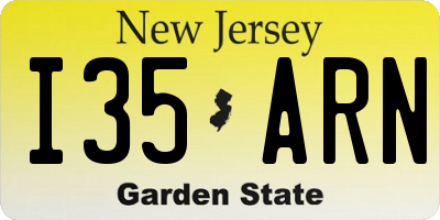 NJ license plate I35ARN