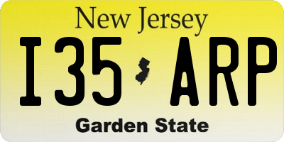 NJ license plate I35ARP