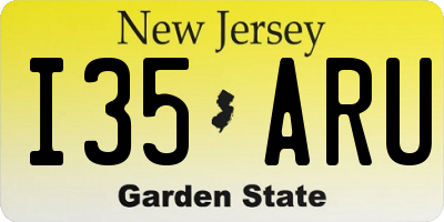 NJ license plate I35ARU