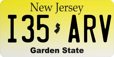 NJ license plate I35ARV